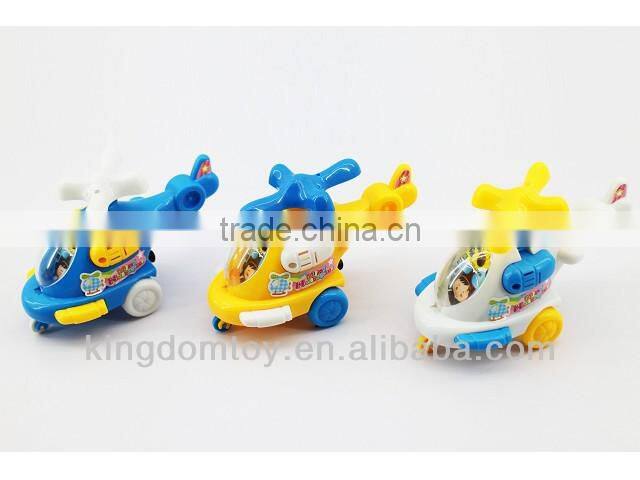pull string flying helicopter toy