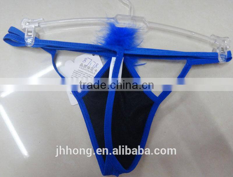 Wholesale factory price sexy lady panty with feather