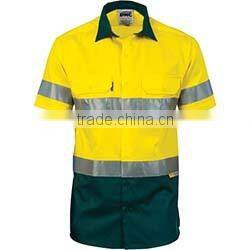 2016 OEM 88% Cotton/ 12% High Tenacity Nylon 238gsm fire retardent high vis shirt 3M reflective tape