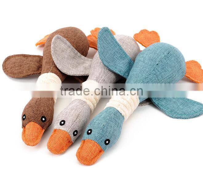 Cute hotsale promotion kids stuffed duck toy for dog green