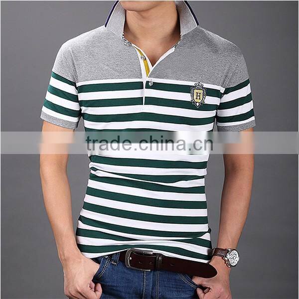 2016 top sale t-shirt transfers sports wholesale striped t-shirt for men