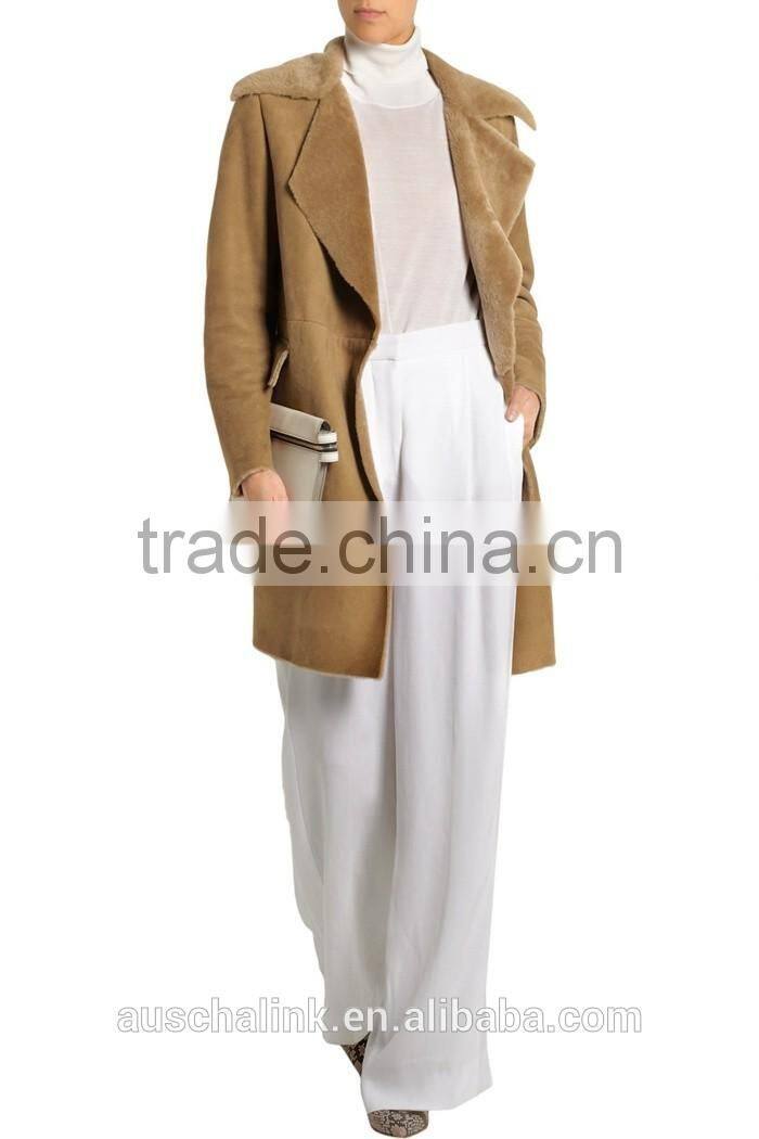 new arrival wholesale winter ladies shearling coat OEM service
