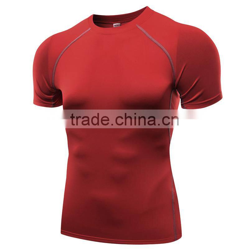 Latest new pattern short sleeve mens fitness gym sport t shirt