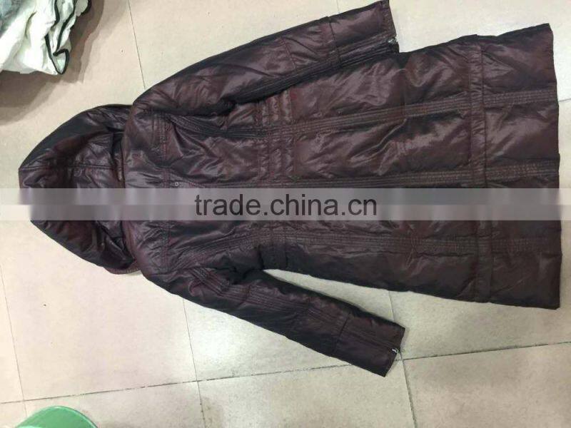 GZY slim and fashion model middle east goose down jacket women fashion double layer stock guangzhou factory 2017 heavy latest