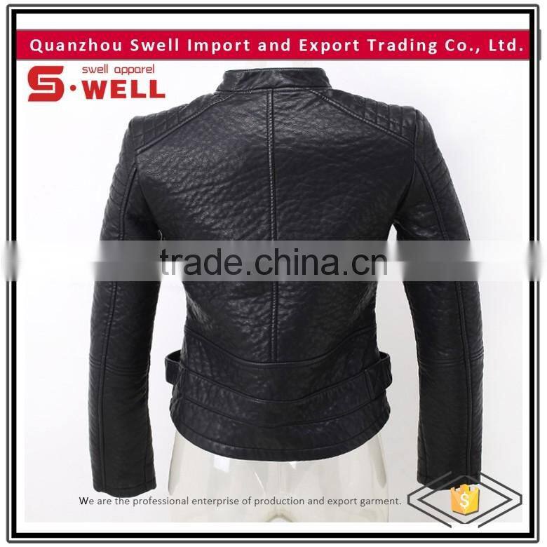 2016 wholesale custom cheap motorcycle woman pu jacket
