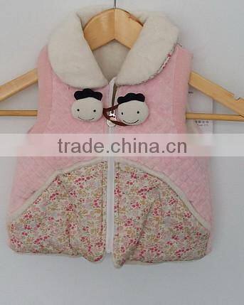 baby girl cute flower printed waistcoat for autumn and winter