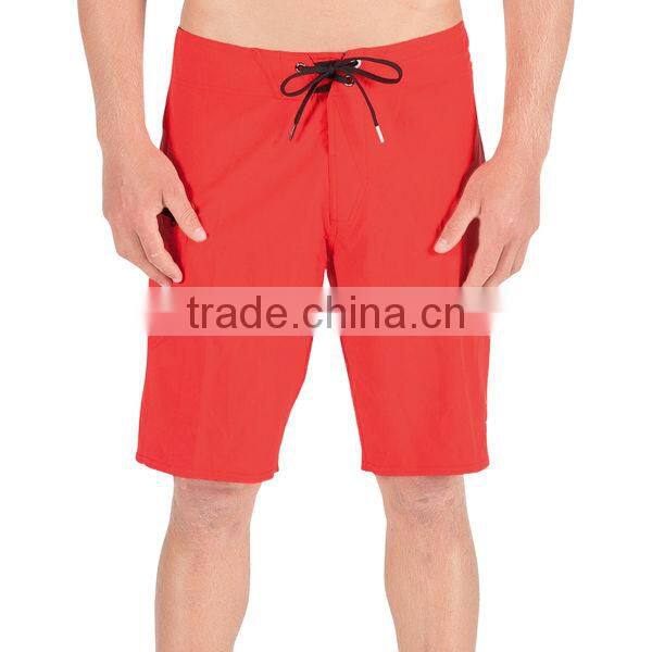 Cheap wholesale beach wear mens beach shorts solid 4 way stretch mens beach shorts