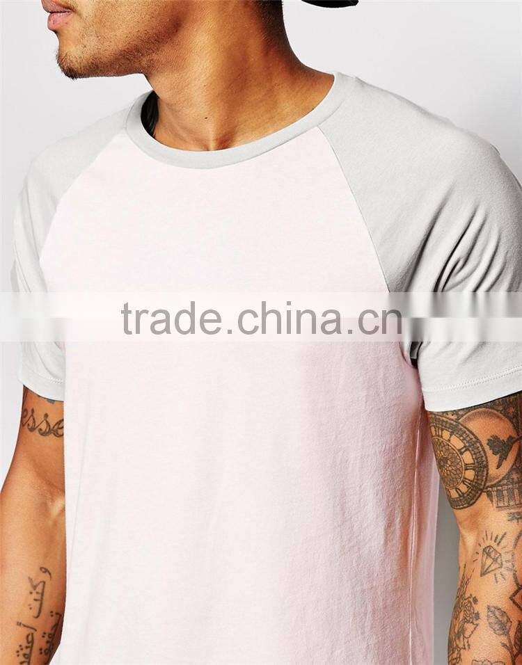 2015 mens blank t shirt latest contrast raglan sleeve t shirt men
