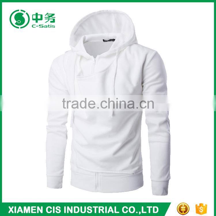 Morden Fashion Custom Logo Pure Color Double Zip Up Mens Sublimation Black Hoodie