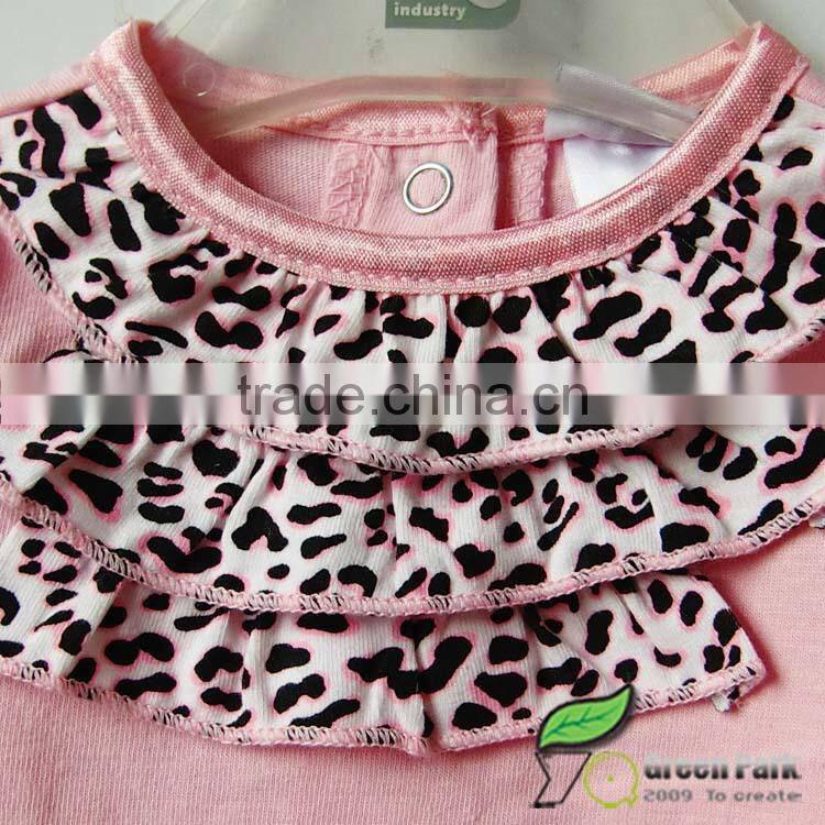 girls cute t shirts+black skirts leopard leggng sets