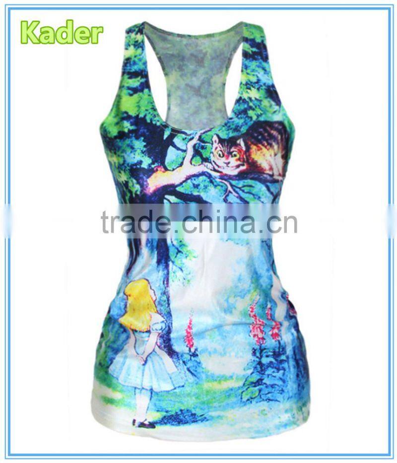 Women tank top stringer tank top sublimation printing
