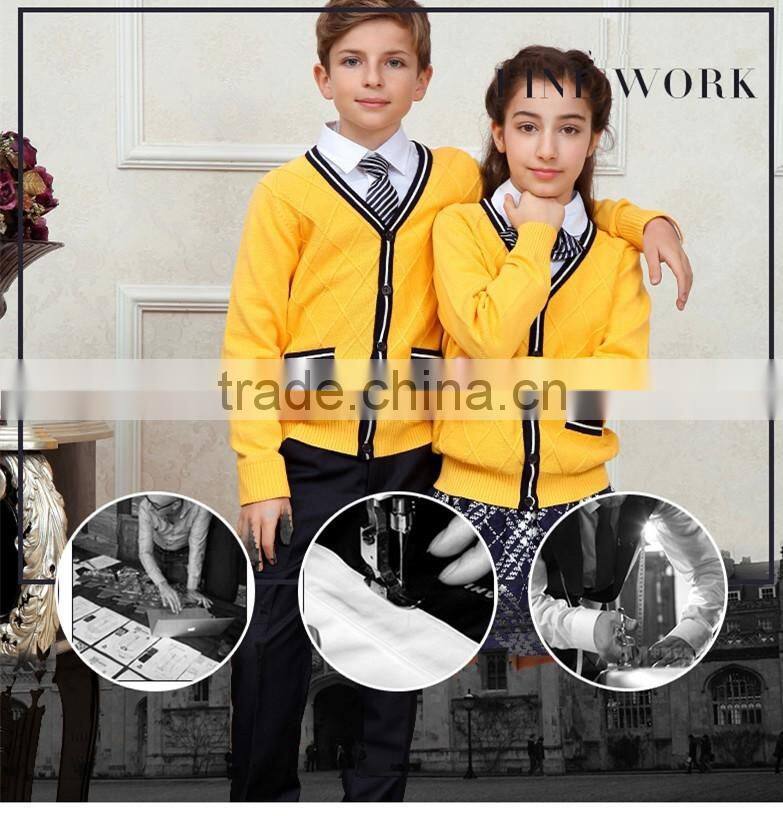 Cheap price pure color knitted school uniform manufacturers