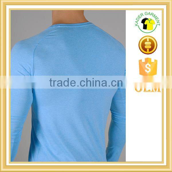 Muscle fit mens plain long sleeve t shirt