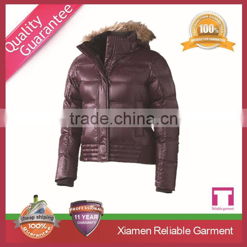 High quality women down coat with fur collar