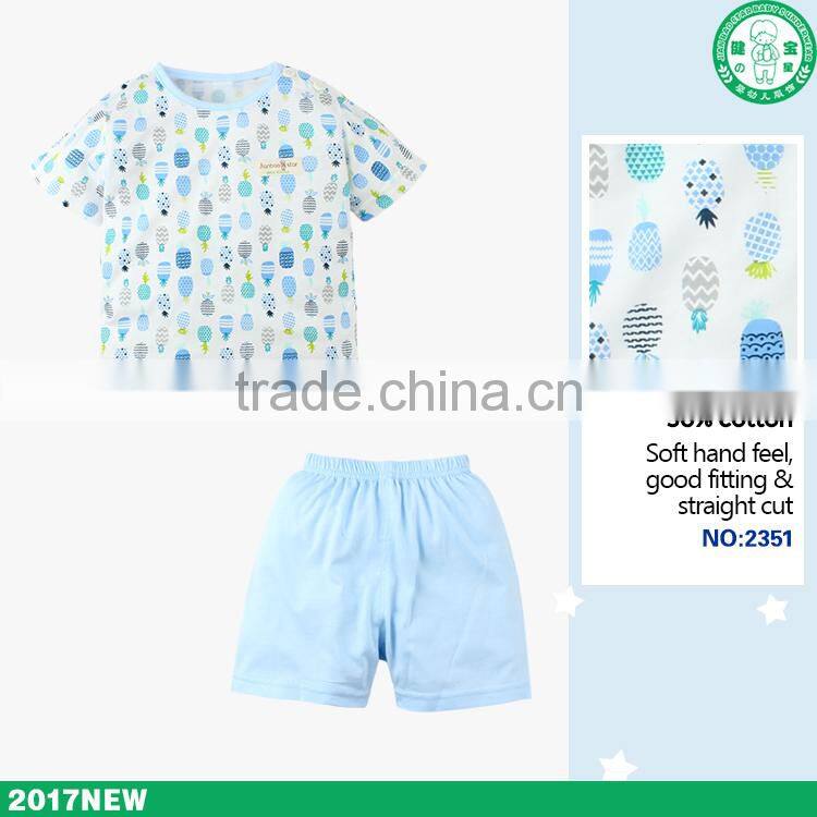 Boutique low price high quality children wear sleep clothing set for summer