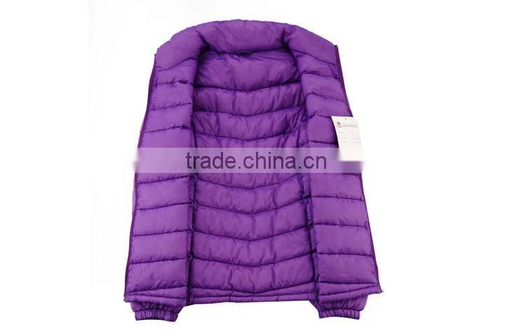 W1077 unisex stand collar ultralight down jacket