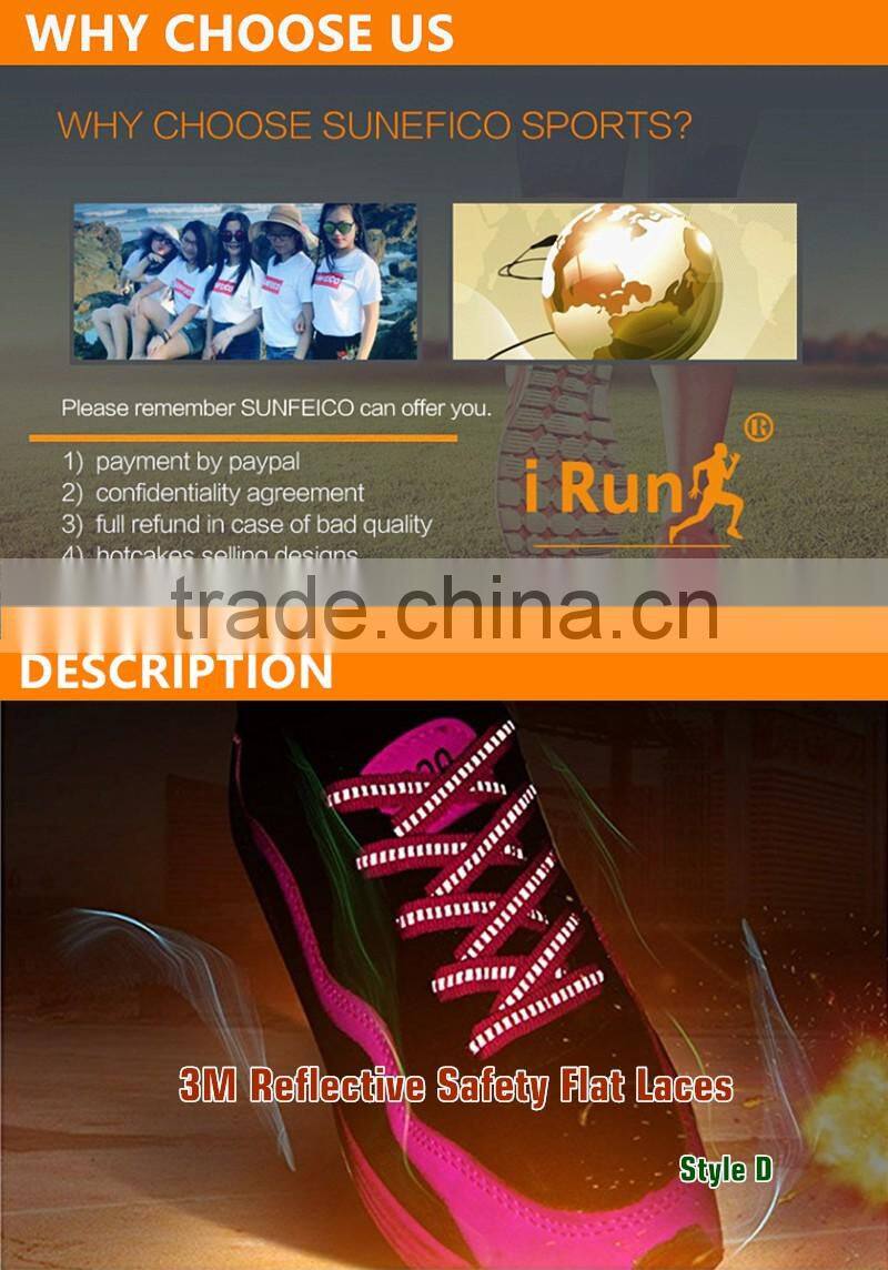 2016 Athletic & Fashion 3M Reflective Flat Visible Safety Shoelaces - Multicolor Bright 3M Reflective Flat Laces For Customized