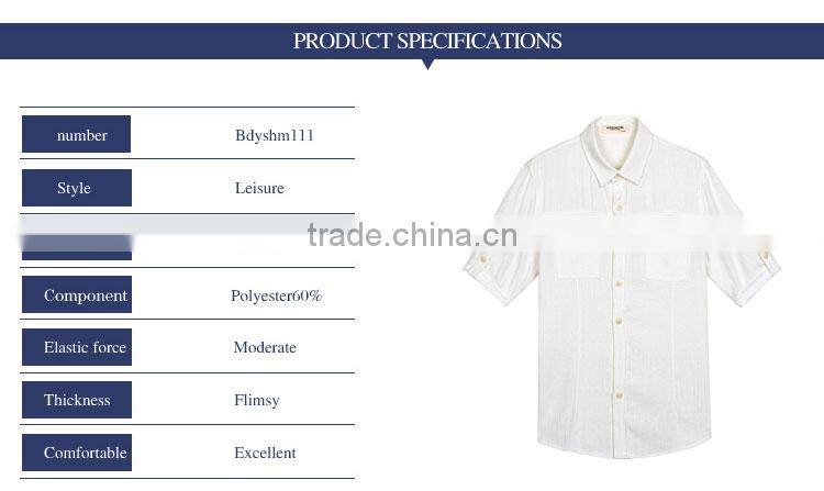 2015 New Stylish England Style Tops For Solid White Linen Leisure Shirt