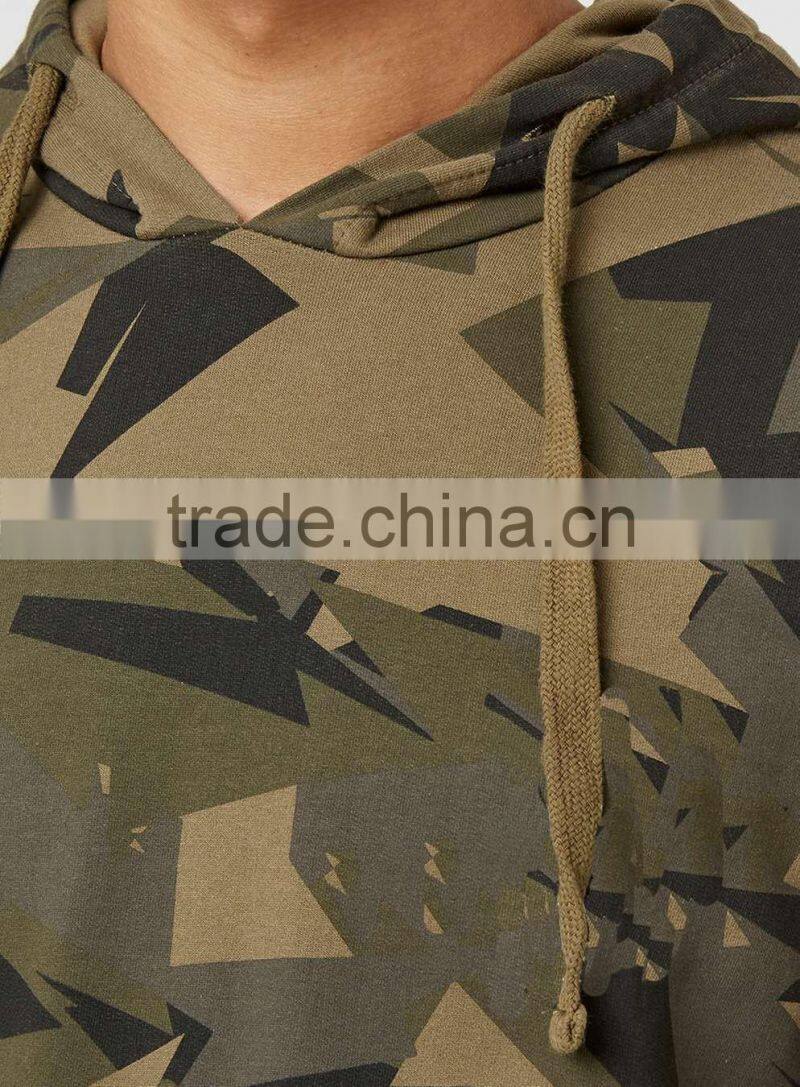 100%Cotton long sleeve camo hoodie wholesale fashion hoody for men 2016