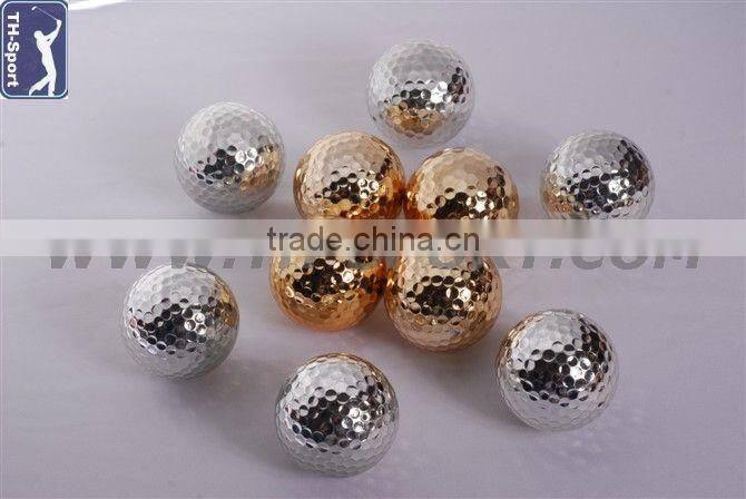 Crystal golf balls golden and silver color