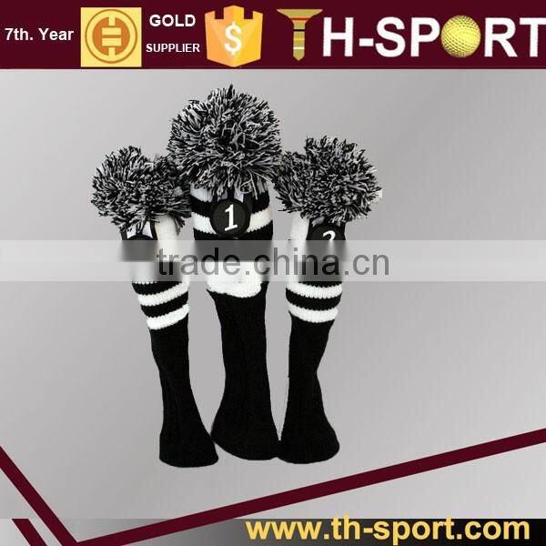 Soft POM POM golf headcover with Custom logo