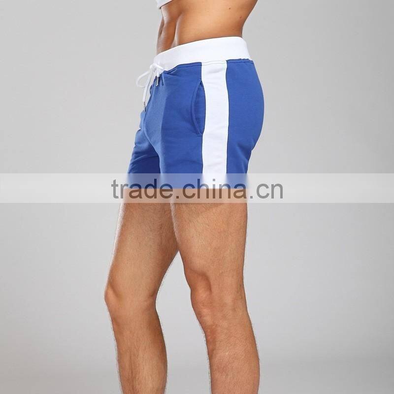 mens 100 cotton casual running beachwear tight super short knitted pants with draw string