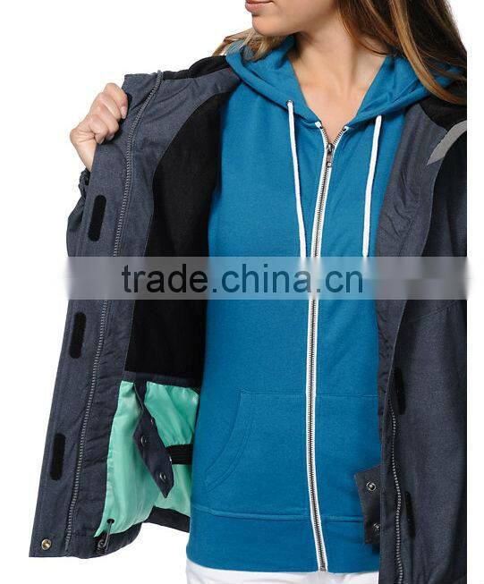 Bulk Custom Girl Chassis Charcoal Jacket Manufacturer 2014