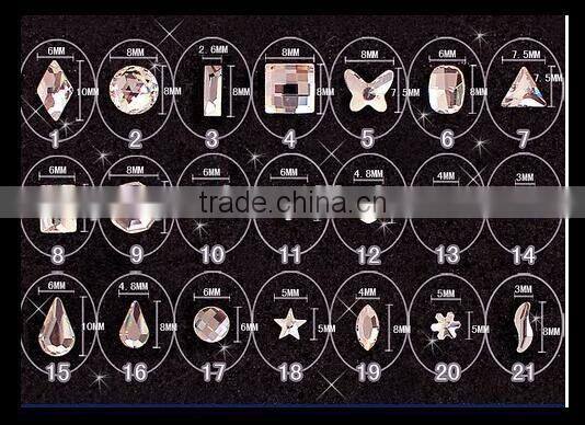 crystal AB color non hot fix flat back various shapes rhinestones
