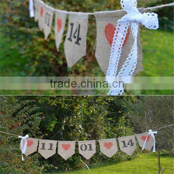 New Year 2015 Bunting, Save the Date Hessian Bunting, Save the Date Burlap Bunting