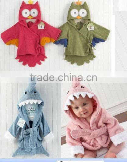 baby's cartoon animal style bathrobe Boys/girls towel cotton clothing Child Long sleeve bath baby cloak towel