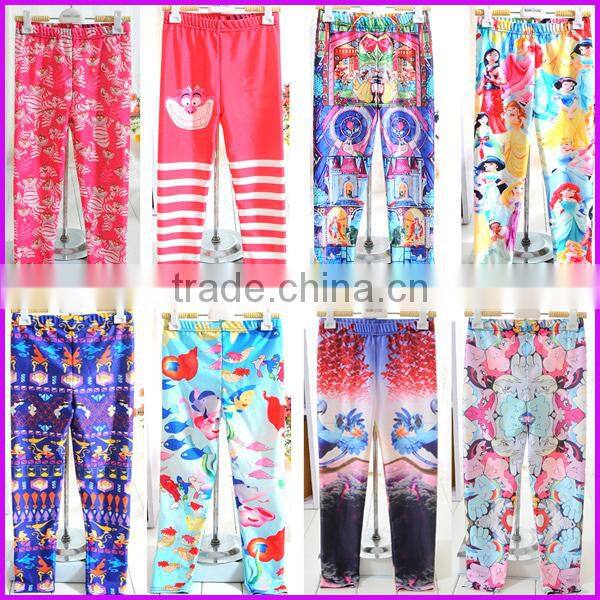 2015 spring kids leggings wholesale children cartoon print leggings