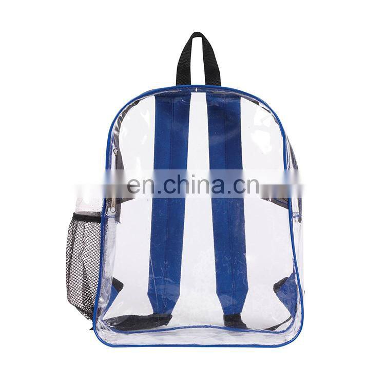 Transparent Security Backpack All Clear Stadium Safety Travel Rucksack with Black Trim