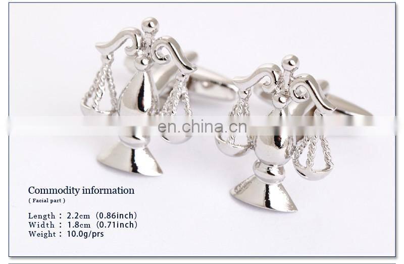 Delicate Libra Silver Cufflinks Luxury Mens Cufflinks Brand