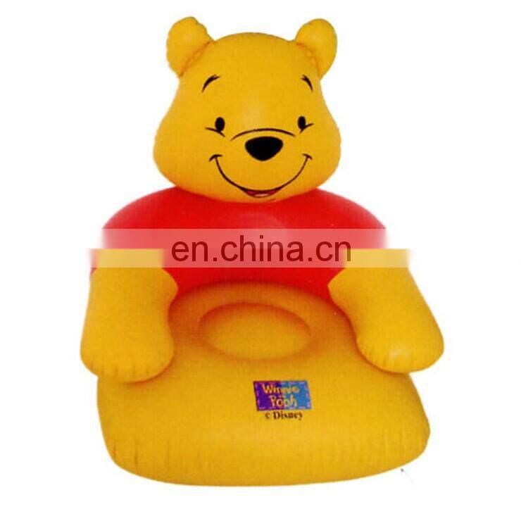 ICTI Approved Material Comply with ASTM standard and EN 71 Cartoon Winnie air bed inflatable bed sofa