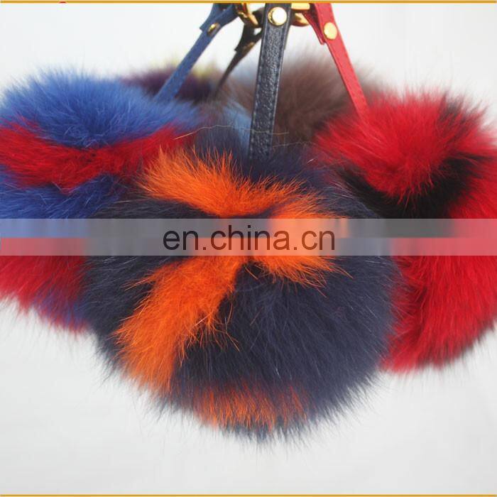 26 Letters Real Fox Fur Ball Pompom Keychain Handbag Fur Ball Accessory