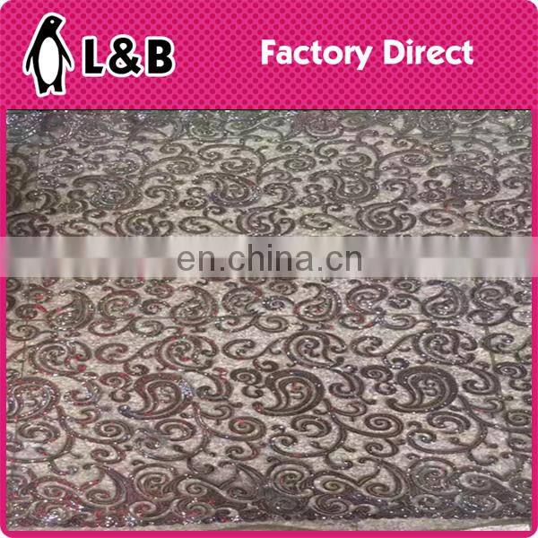 wholesale popular embroidery lace fabric with sequin