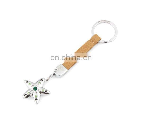 2014 new design keyring starfish custom metal keychain