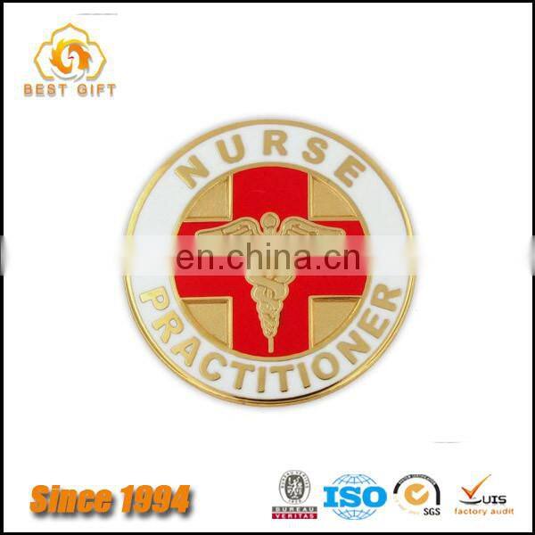 Professional Custom Hospital Doctor's Red Cross lapel pin badge