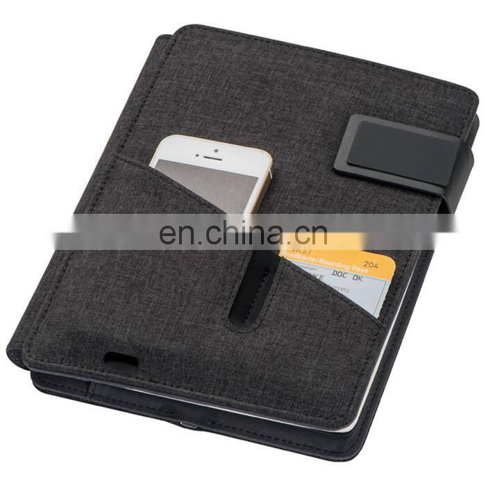 new portable PU planner notebook set with iphone container and cards/pen holder NOTEBO908-2 and mini calculator