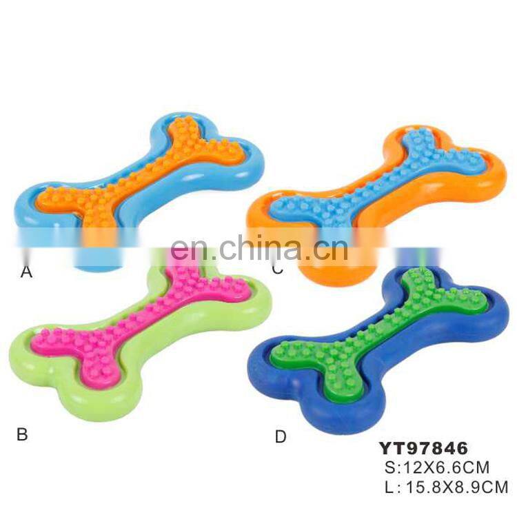 TPR dog chew bone toy teeth cleaning durable dog toys