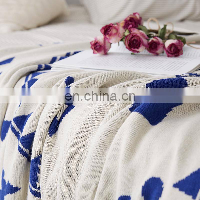 RAWHOUSE hot sale 100% cotton pure design white knit blanket with factory price