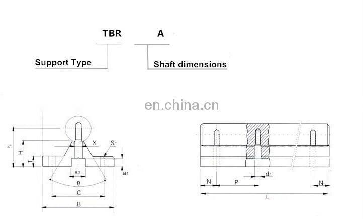 dimension 16mm tbr16 linear rail guide linear support shaft linear bearing TBR16