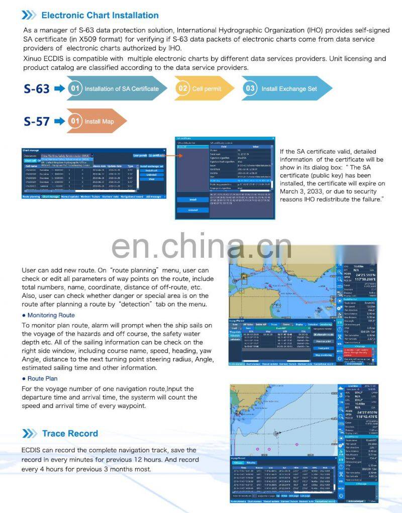Marine electronics maritime navigation communication Xinuo HM-5818 S57 S63 Electronic Chart Display And Information System ECDIS