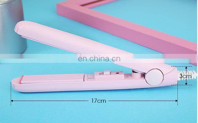 Portable mini hair straightener and wireless flat iron rechargeable cordless hair straightener