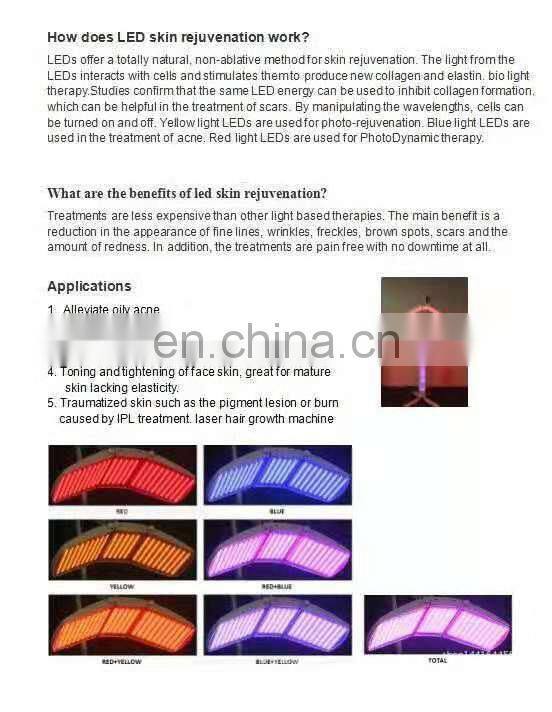 Vertical hot sale skin rejuvenation 7 colorful pdt led light therapy machine