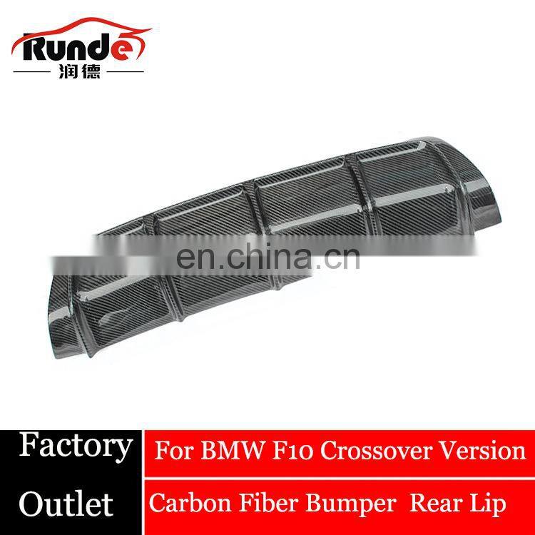 Runde Car Parts For BMW 5 Series F10 F18 Crossover Version Carbon Fiber Material Car Rear Bumper Lip