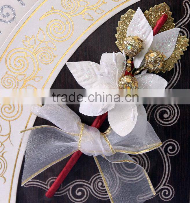 2016 Novelty Products Indian Wooden Wedding Invitation Cards with Flower