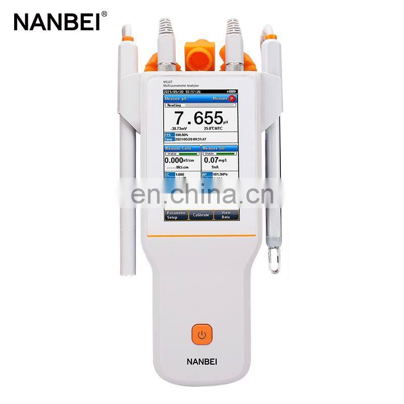 1-5 points calibration pH EC ISE DO Temp sensor portable multiparameter water quality meter price