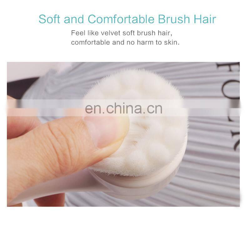 High Quality Exfoliating silicone synthetic head Facial  Cleansing  brush dual  side synthetic fiber  face cleanser