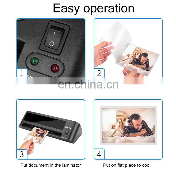 Factory Price Customized A4 A5 A6 Office Equipment Portable Pouch Thickness 75-125mic Sheet Plastic Paper Automatic Laminator